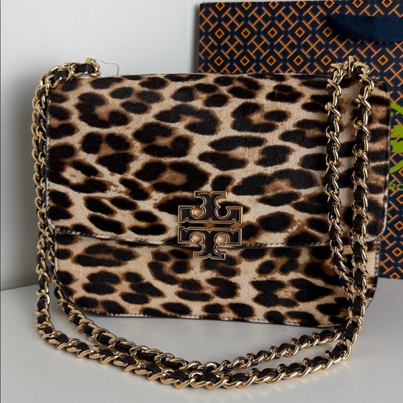 NWT Tory Burch Britten Leopard Print Crossbody Bag - Picture 4 of 15